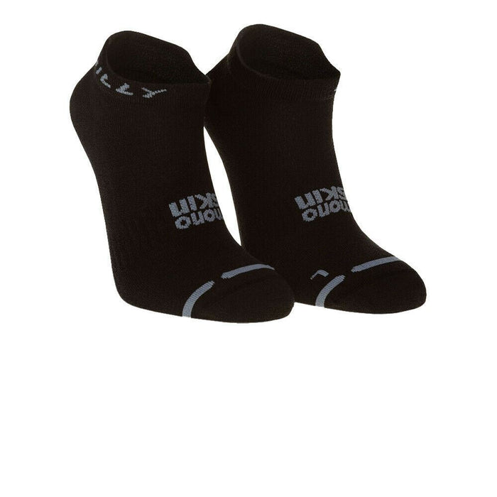 Hilly Mens Active Socklet Zero Cushion Sports Running Socks - Black / Grey