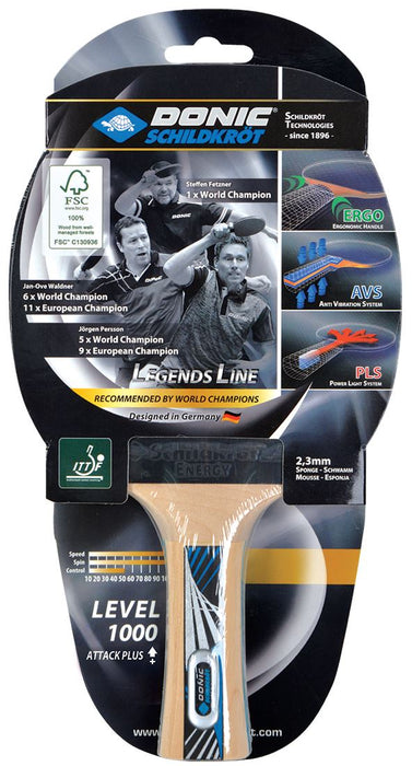 Donic Schildkrot Legends 1000 FSC Table Tennis Paddle Bat Wood Ping Pong Racket