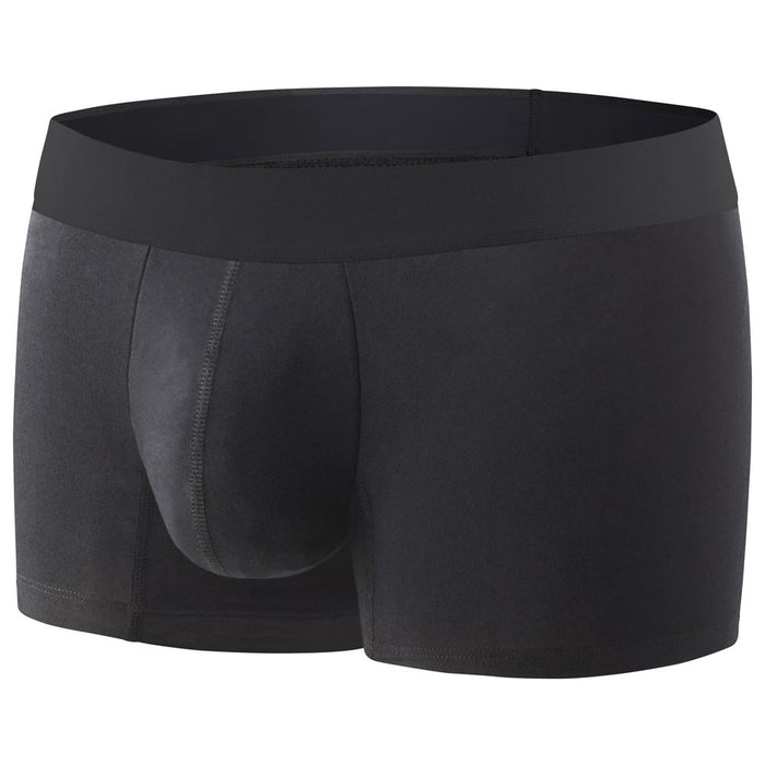 Comfyballs Men's Regular Cotton Boxer Shorts Fitness Underwear - Black No Show