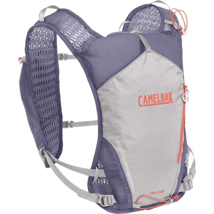 Camelbak Trail Run Vest Women 7L Sports Running BPA Free 2 x 500ml Quick Stow Flasks - Silver/Dusk