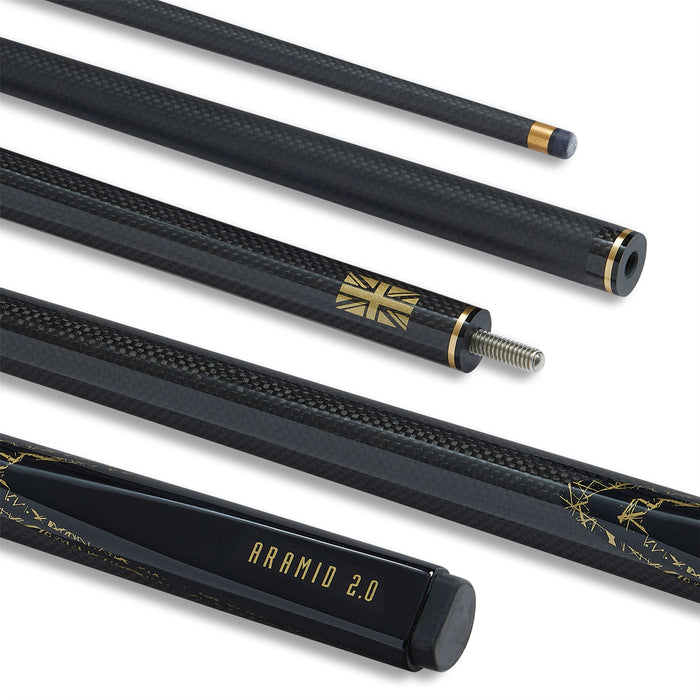 PowerGlide Aramid 2 Piece 50/50 Snooker Cue Carbon Composite 18oz