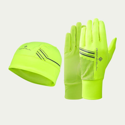 Ronhill Beanie and Glove Winter Running Wear Fluo Yellow/BlackSetRonhill