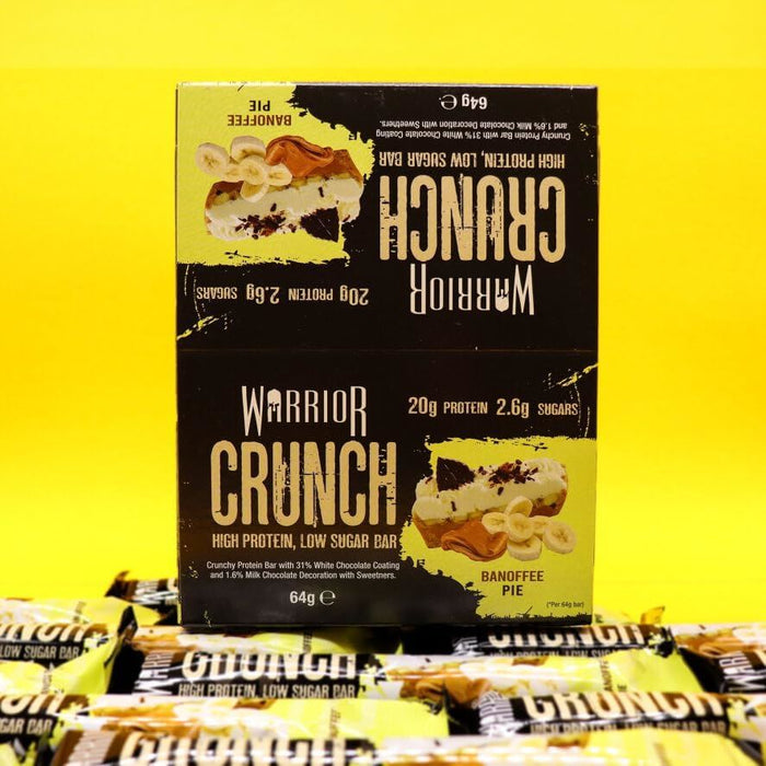 Warrior Crunch Bars High Protein Low Carbs Muscle Growth Banoffee Pie 12 x 64g