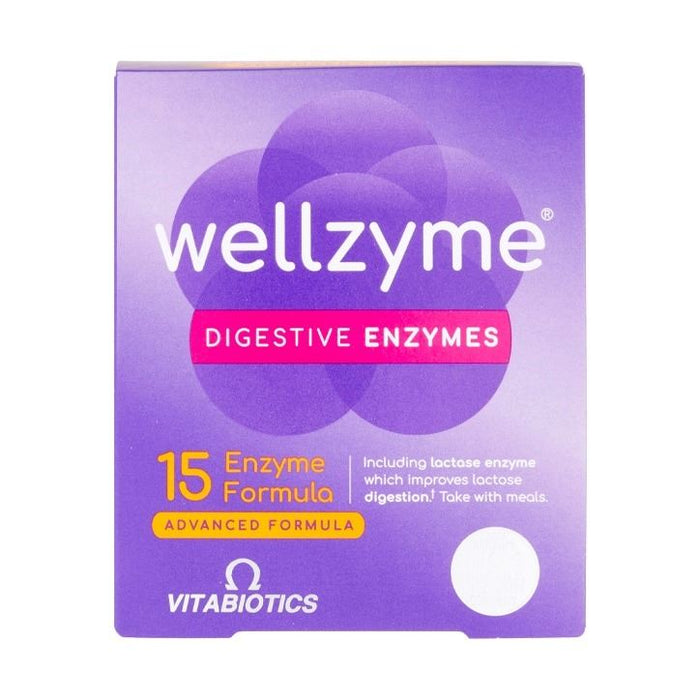 Vitabiotics Wellzyme 15 Enzyme Capsules Lactose Digestion Formula - 60 Pills