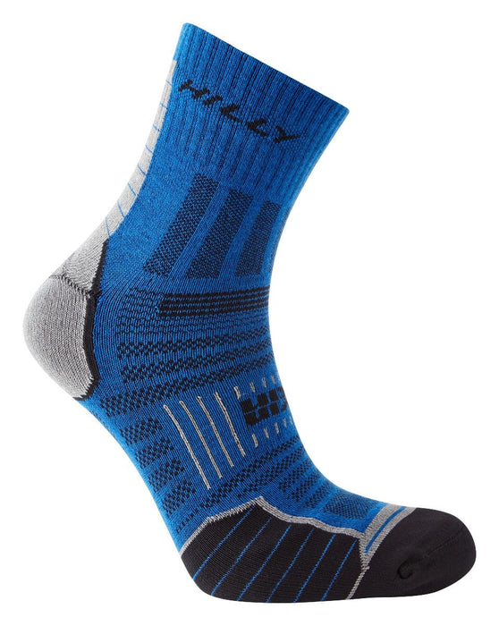 Hilly Twin Skin Anklet Socks Double Layer Running Socks - Azurite/Grey