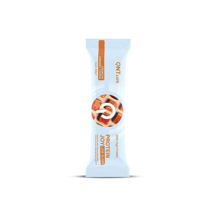 QNT Protein Joy Bar Low Sugar 12 x 60g - Crunchy Caramel Cookie