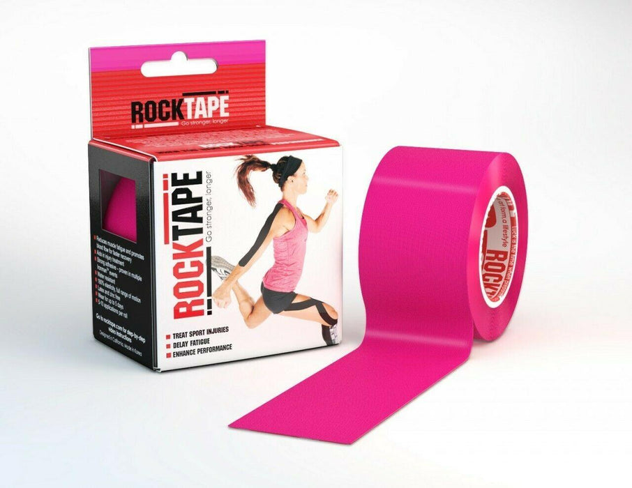 Rocktape Strong Adhesive Kinesiology Tape Standard Rolls x 3 - Hot Pink
