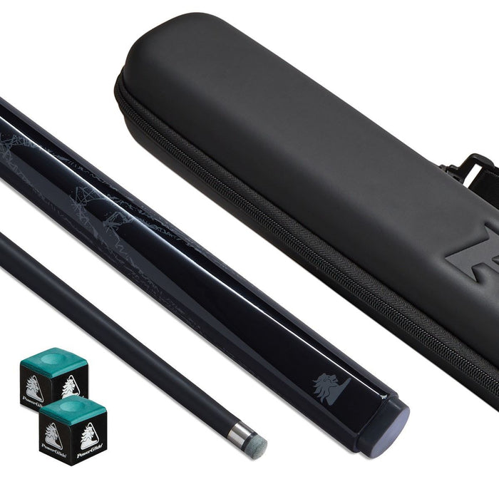 PowerGlide Svartur Fibreglass Snooker Cue With Case 10mm Tip Bundle