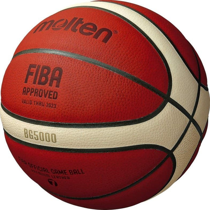 Molten BG5000 Premium Leather Basketball - FIBA Official Game Ball - Size 7