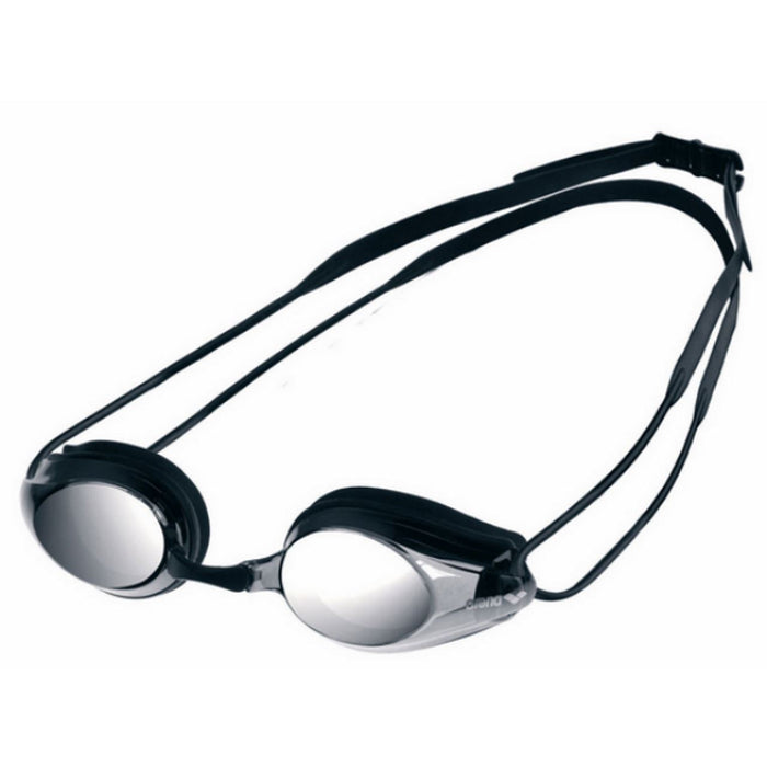 Arena Tracks Mirror Swimming Goggles Unisex Anti-Fog UV Protection Eyewear Black/Silver