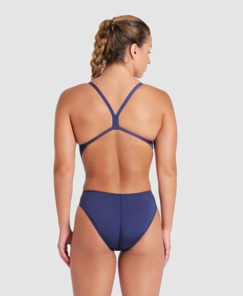 Arena Women Team Swimsuit Challenge Solid UV Protection Swimwear Navy/White