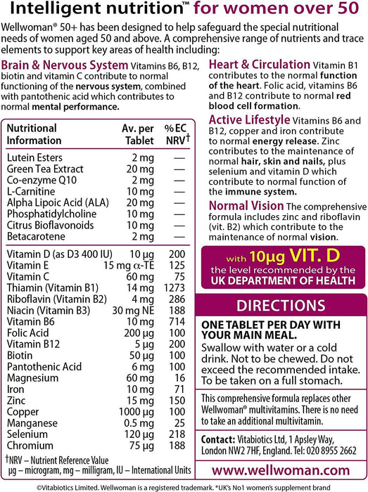 Vitabiotics Wellwoman 30x Tablets 50+ Mens Vitamins Minerals - 3 Packs for 2