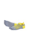 Vibram Athletic No Show Five Fingers Performance Toe Socks - Yellow/GreyFITNESS360