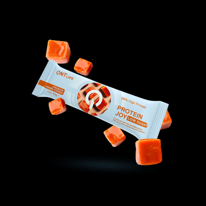 QNT Protein Joy Bar Low Sugar 12 x 60g - Crunchy Caramel Cookie