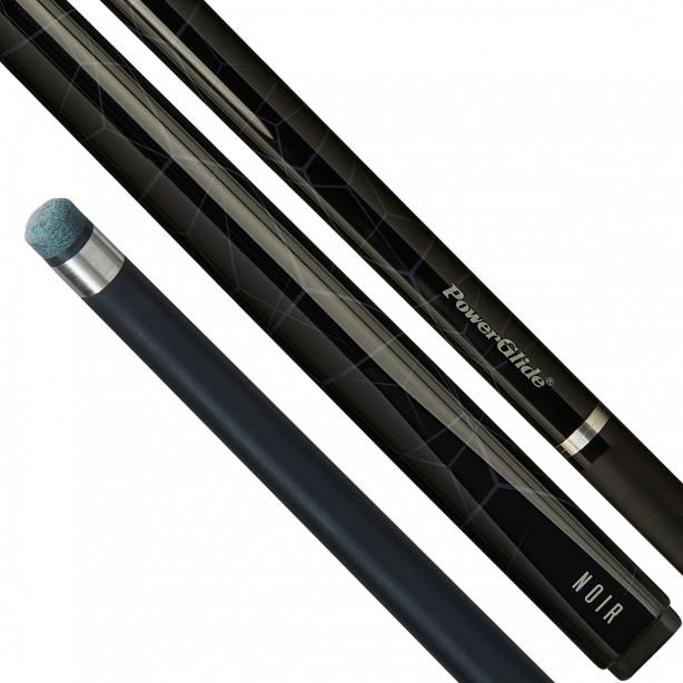 Powerglide  Noir Snooker Cue 2 Piece 57" Fibreglass Composite 10mm Tip Ultra Smooth Gloss Finish