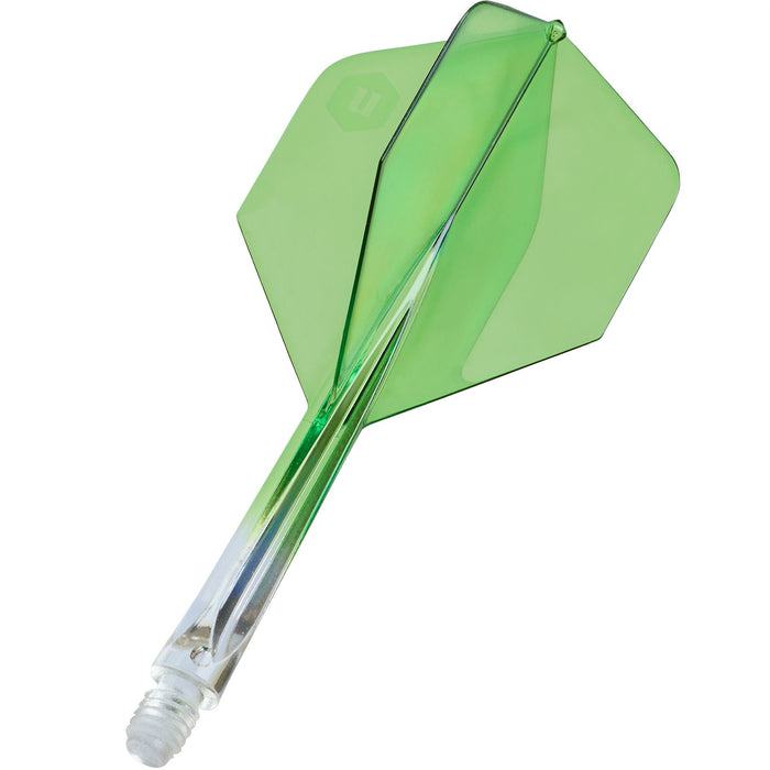 Unicorn Darts Forge Integrated Two-Tone Long Flight & Shaft – Clear & Green