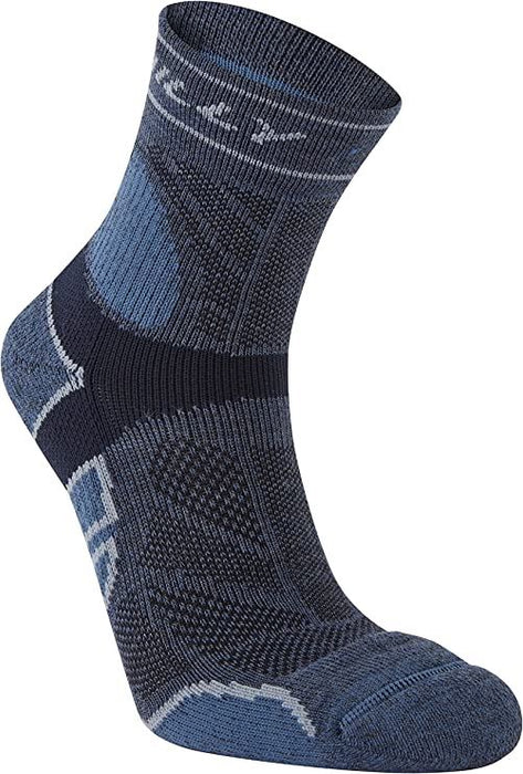 Hilly Trail Anklet Socks Mid Cushion Sports Running Marine/Navy - 3 Pairs for 2