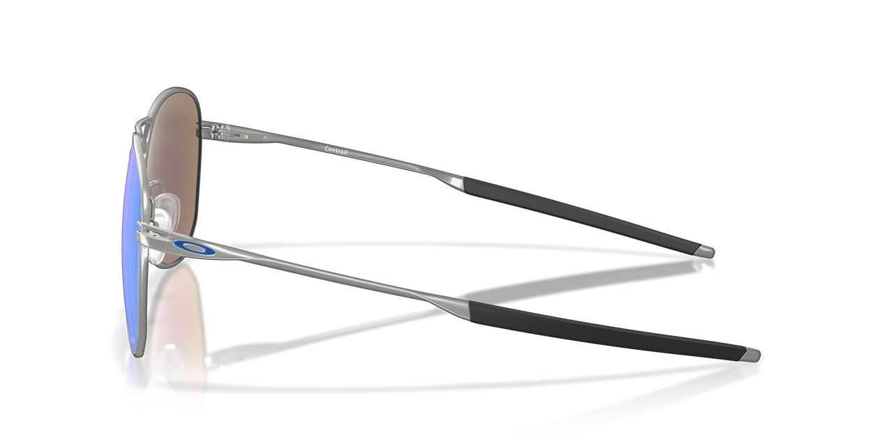 Oakley Contrail Sunglasses Sapphire Lenses Satin Chrome Frame Square Glasses