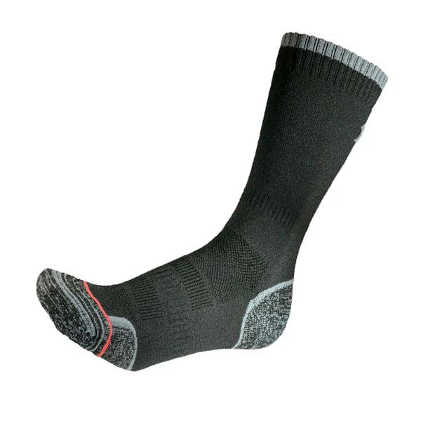 1000 Mile Mens Trek Single Layer Sock Padded Heel Twin Pack Grey/Navy Charcoal