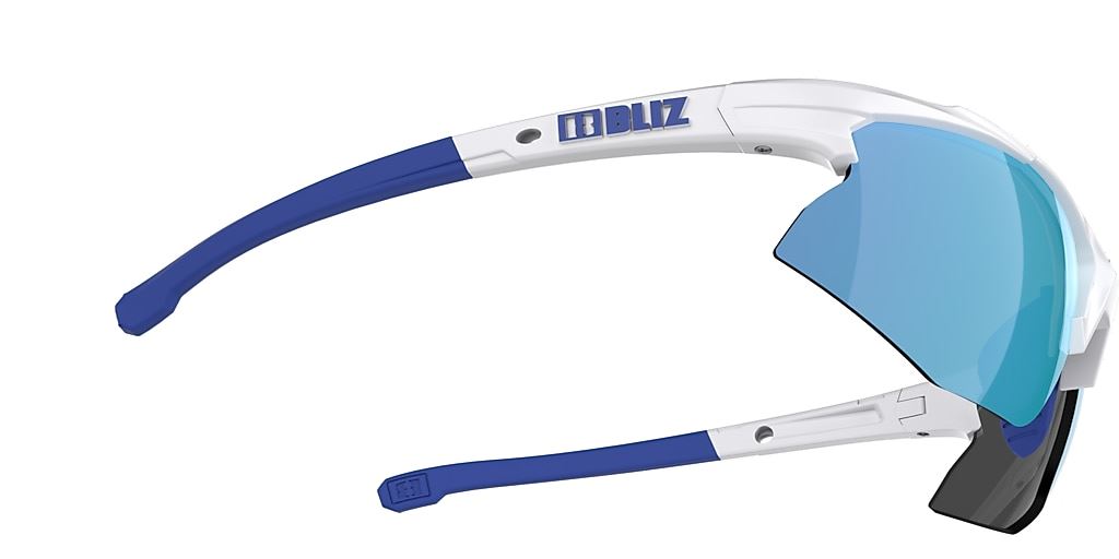 Bliz Hybrid Sunglasses Cycling Sports White Frame Smoke Blue Lens