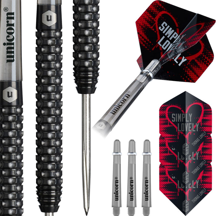 Unicorn Darts Thomas Lovely 90% Tungsten 23g Steel Tip Darts Contender Set