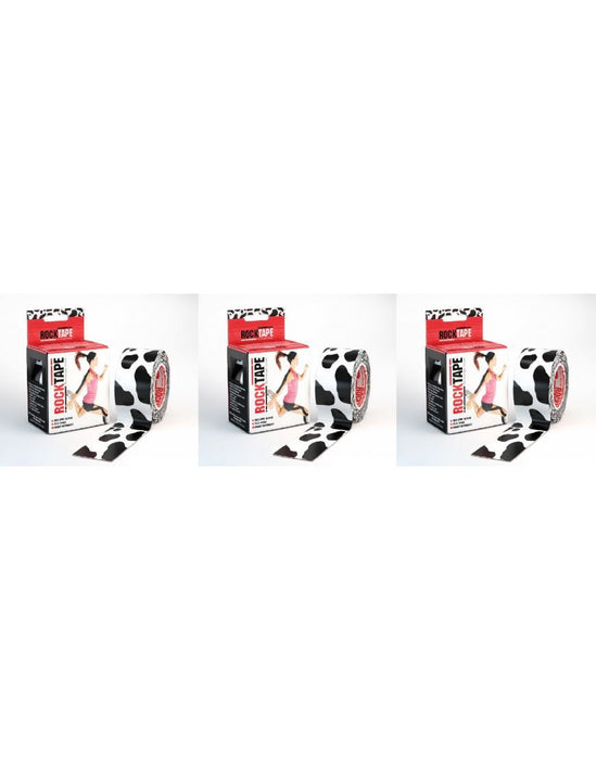 Rocktape Strong Adhesive Kinesiology Tape Patterned Rolls x 3 - Cow
