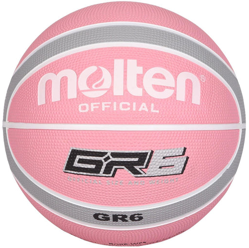 Molten BGR Series Indoor/Outdoor Nylon Wound Pink/Silver 12 Panel BasketballMolten