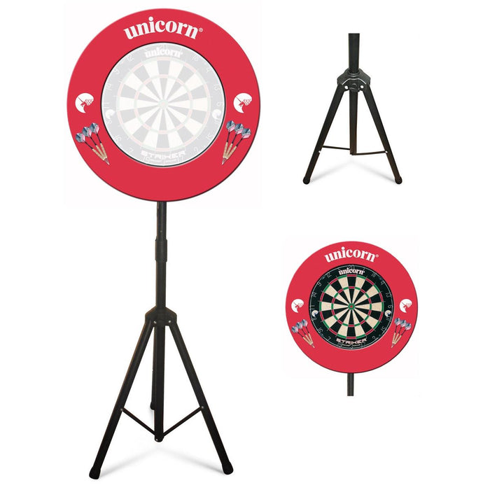 Unicorn Darts DartMate Tri‑Stand Adjustable Dartboard Stand – Portable Setup