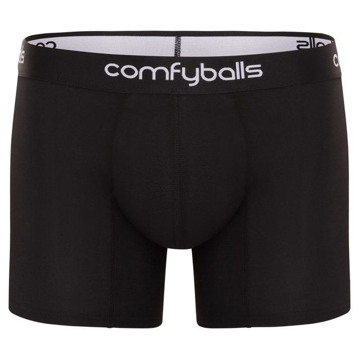 Comfyballs Long Boxer Shorts Mens Comfycel Classic Fit Underwear-Black & White