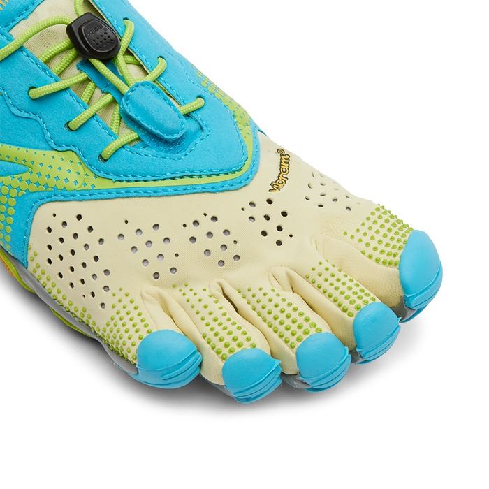 Vibram V - Run Women Trainers Lightweight Five Fingers Lime Blue Gym Sports ShoesFITNESS360