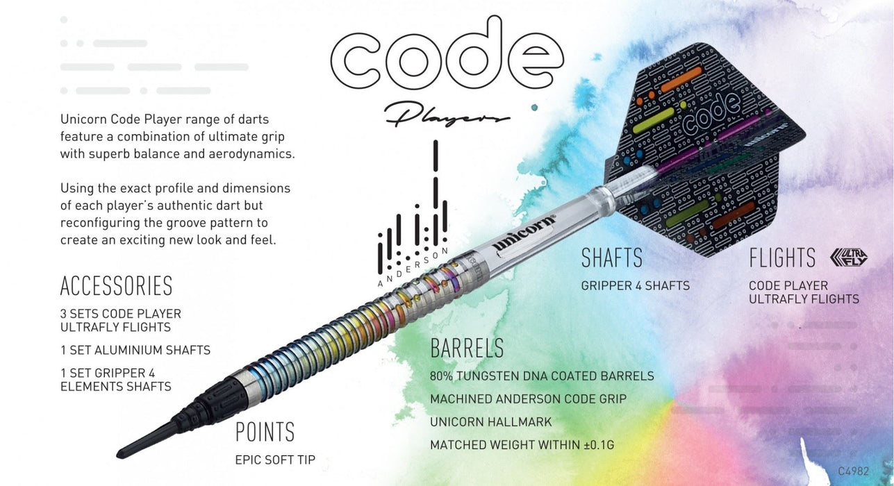 Unicorn Darts Soft Tip MICHAEL SMITH 70% TUNGSTEN Set 18g