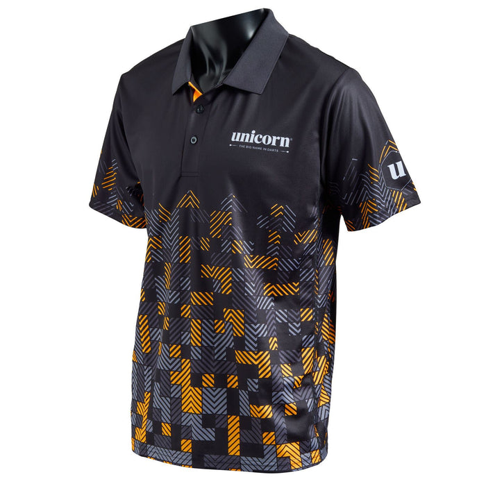 Unicorn Darts Pro‑Tech Digital Dart Shirt Performance Polo - Orange