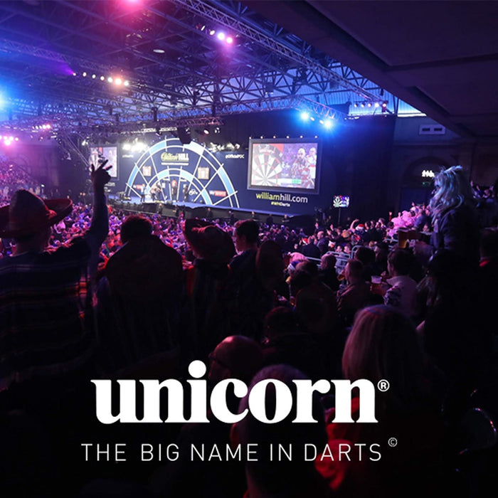 Unicorn Professional Darts Set 16g Brass Stems Shafts Barrels Flights - Blue