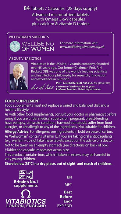 Vitabiotics Wellwoman Max 84x Capsules/Tablets Health Vitality 3 Packs for 2