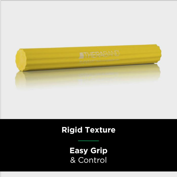 TheraBand FlexBar Strengthen Wrists Elbows & Forearms Resistance Training ( Yellow ) Extra Light