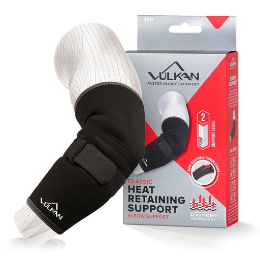 Vulkan Classic Elbow Strap Compression Sleeve in Black - Neoprene - Level 2FITNESS360