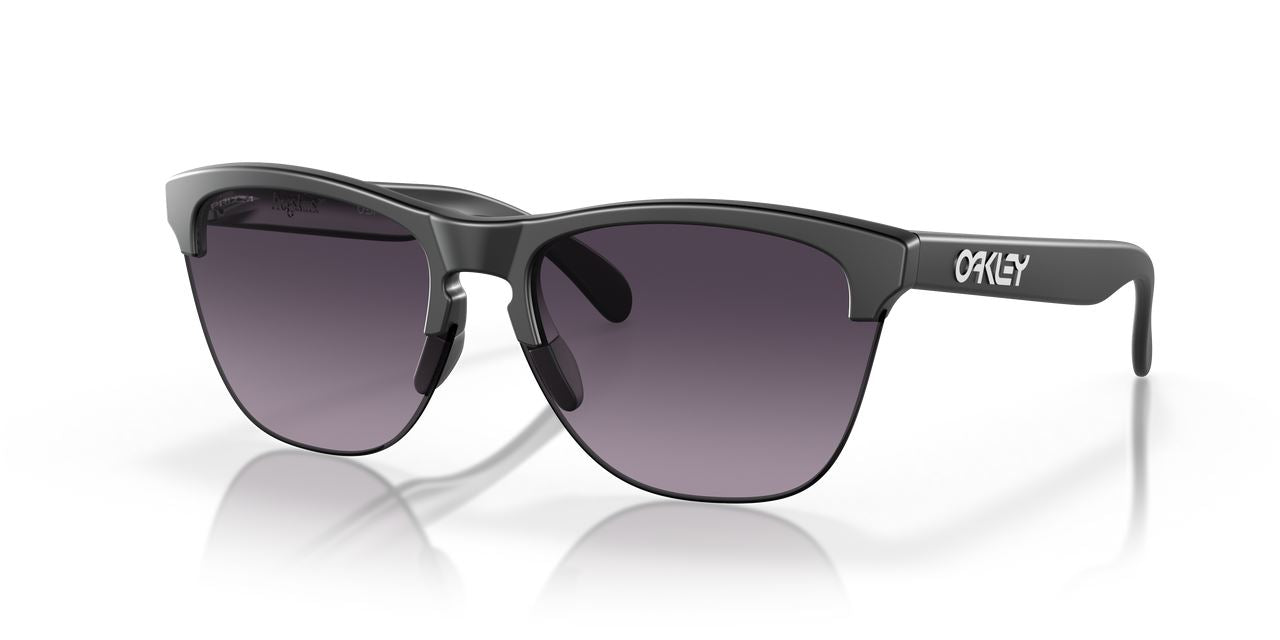 Oakley Frogskins Lite Sports Sunglasses Grey Gradient Lenses Matte Black Frame