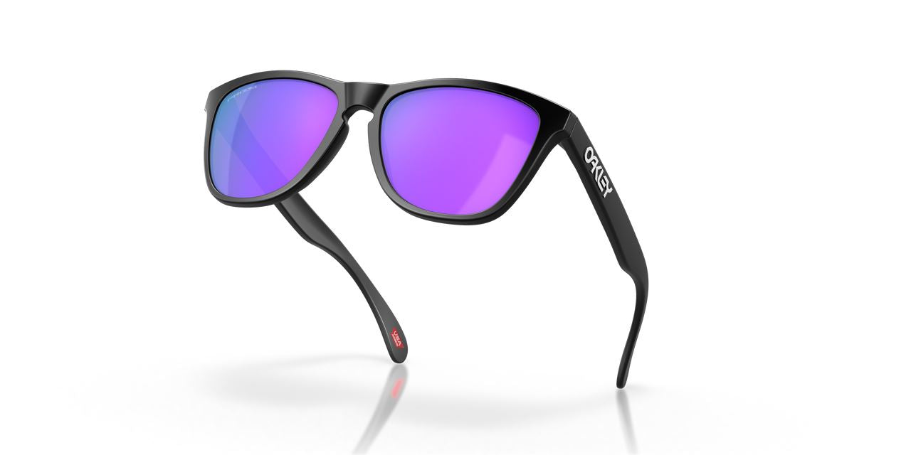 Oakley Frogskins Sunglasses Violet Lenses Matte Black Stylish Frame Driving