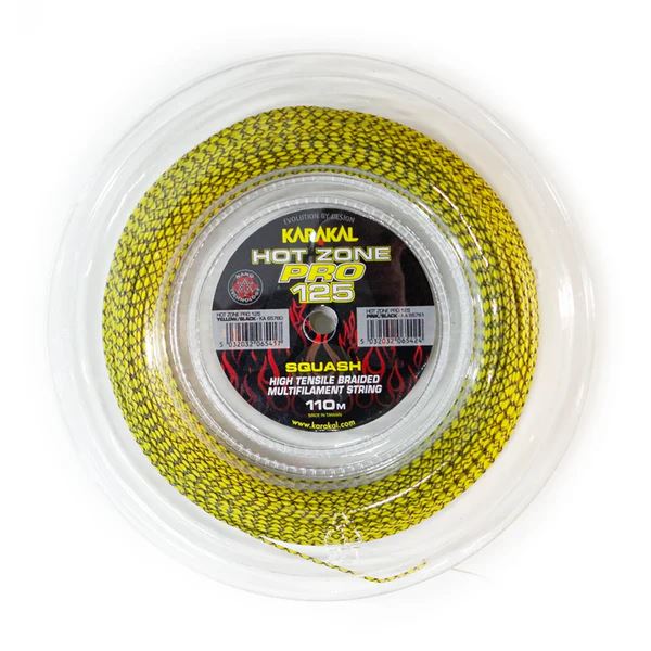 Karakal Hot Zone Pro 125 Squash Racket String 110M - Yellow
