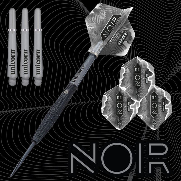 Unicorn Noir Style 2 Steel Tip Dart Set – 90% Tungsten Darts for Professionals
