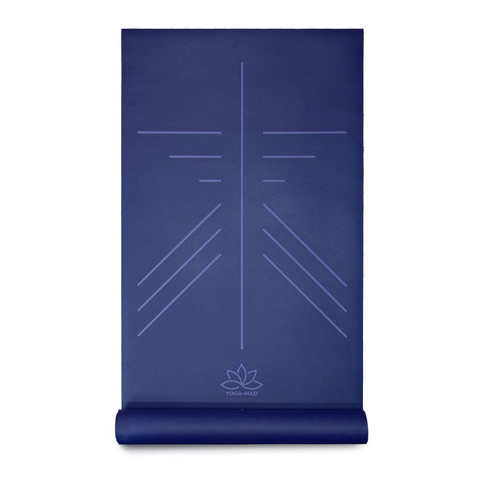 Fitness Mad SureGrip Eco Alignment Yoga Mat 4mm - Blue