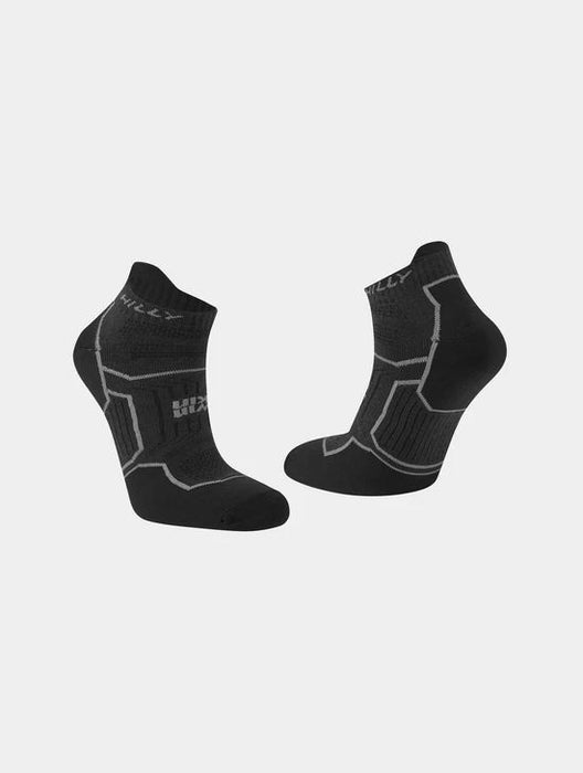 Hilly Ladies Twin Skin Socklet Anti Blister Running Socks - Black/Anthracite