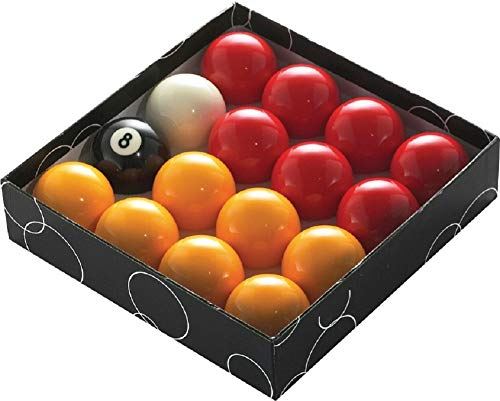 Power Glide Classic Standard Red and Yellow Pool Balls 47.5mm - Boxed