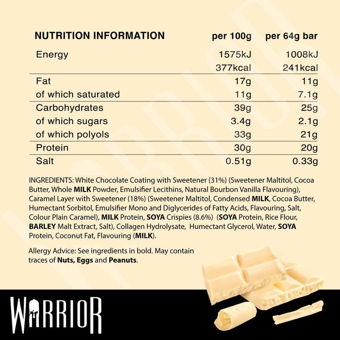 Warrior Crunch Bars High Protein Low Carbs Muscle Building Gym Training 12 x 64g