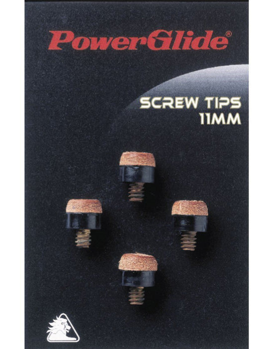 Powerglide Snooker & Pool Accessories 11mm Cue Screw Tips 4 Pack