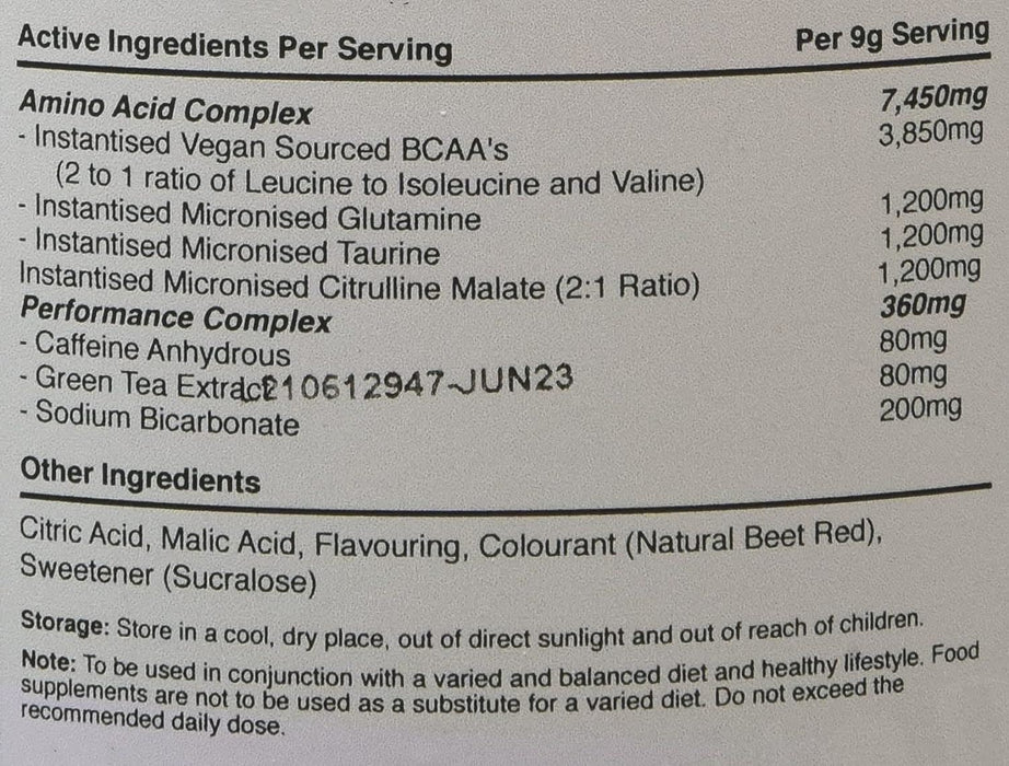 270g Warrior Amino Blast BCAA Protein Powder Muscle Gainer Energy Supplement