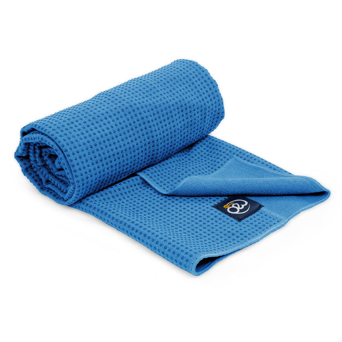 Fitness Mad Grip Dot Hot Yoga Pilates Towel - Sky Blue