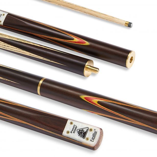 Powerglide  Excalibur English Pool Cue 3 Piece 57" Hand - spliced Rosewood 8.5mm TipPowerGlide