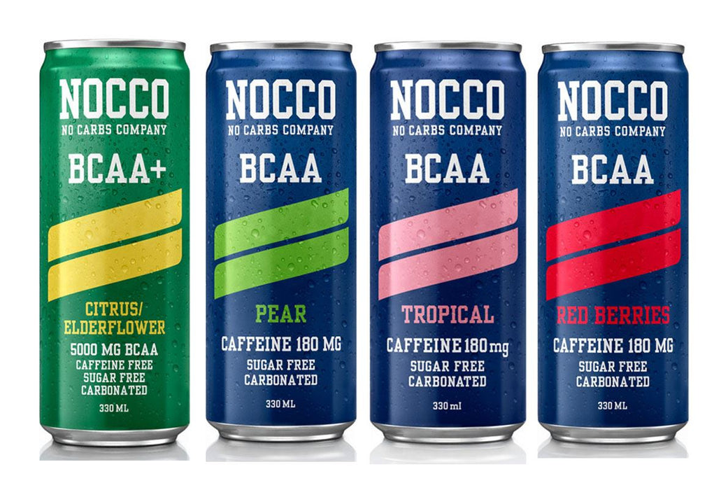 Nocco Citrus & Elder Flower BCAA+ Cans Fizzy Sports Amino Acid Energy Drink - 330ml x 26