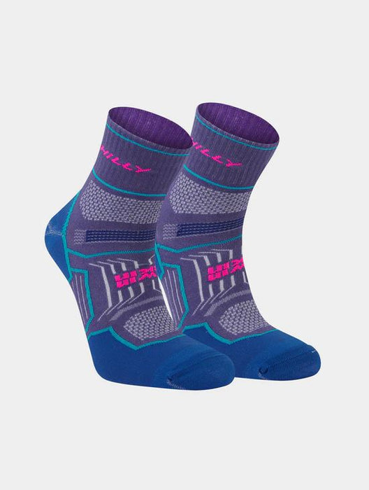 Hilly Twin Skin Anklet Socks Flat Toe Seam Arch Grip - Grape Blue